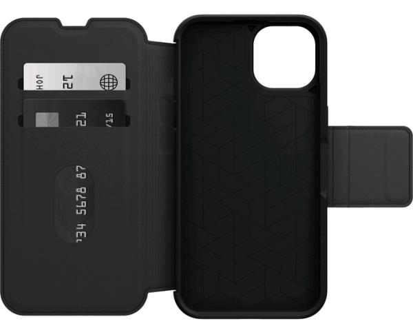 iPhone 14 Case Strada Series Folio Case Shadow (Black)