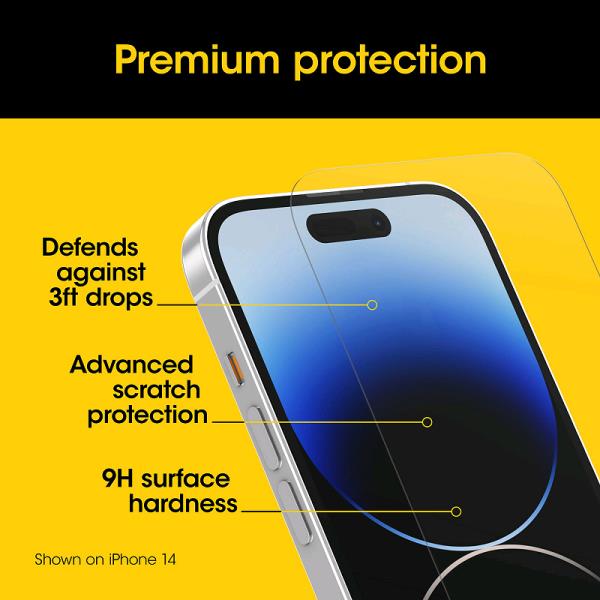 iPhone 15 Pro Max Screen Protector Premium Glass Antimicrobial - Clear