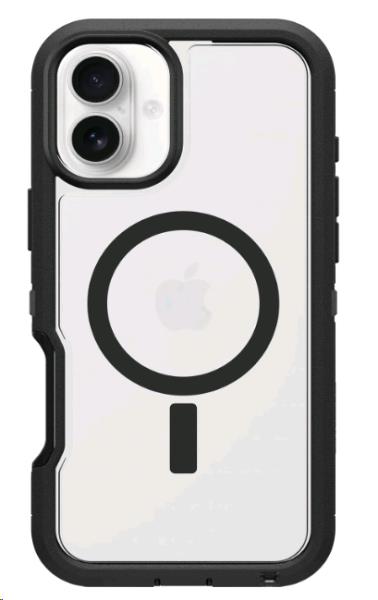 iPhone 16 Plus Case - Defender Series XT for MagSafe - Dark Side (Clear / Black)