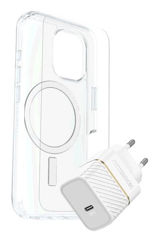 Bundle / Apple iPhone 16 - Symmetry Clear MagSafe / Premium Glass / EU USB-C Wall Charger 30W - white