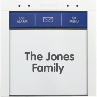 Large Bell Button. Blue Function Button. Blank Labeling Insert Made Of Special Paper