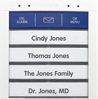 Four Small Bell Buttons. Blue Function Button. Blank Labeling Insert Made Of Special Paper