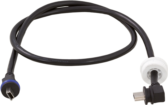 MiniUSB Straight - MiniUSB+ Angled - Length 0.5 M/1.6 Ft - For D1x. S1x. V1x - To Connect Mx-extio