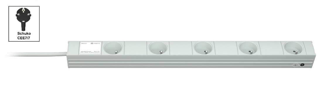 Di-strip F Classic 5 Sockets