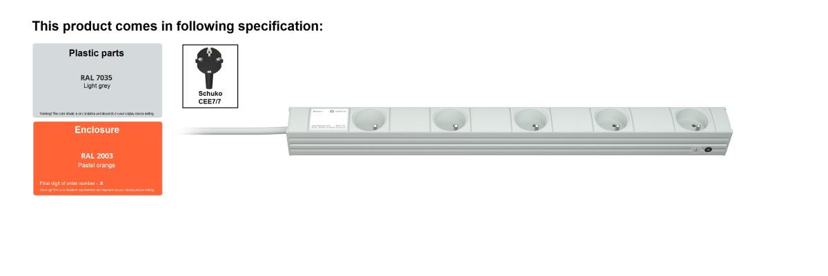 Di-strip F Classic 5 Sockets