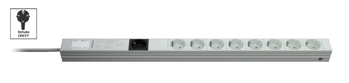 DI-STRIP PDU basic 0U/1U input Schuko 230V 16A outputs (9)Schuko (33200091)