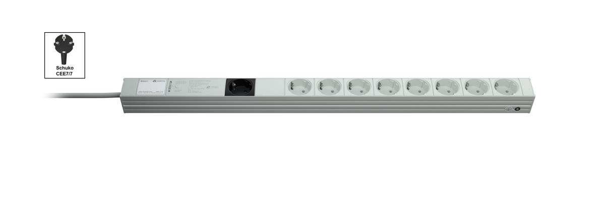 DI-STRIP PDU basic 0U/1U input Schuko 230V 16A outputs (9)Schuko (33200091)