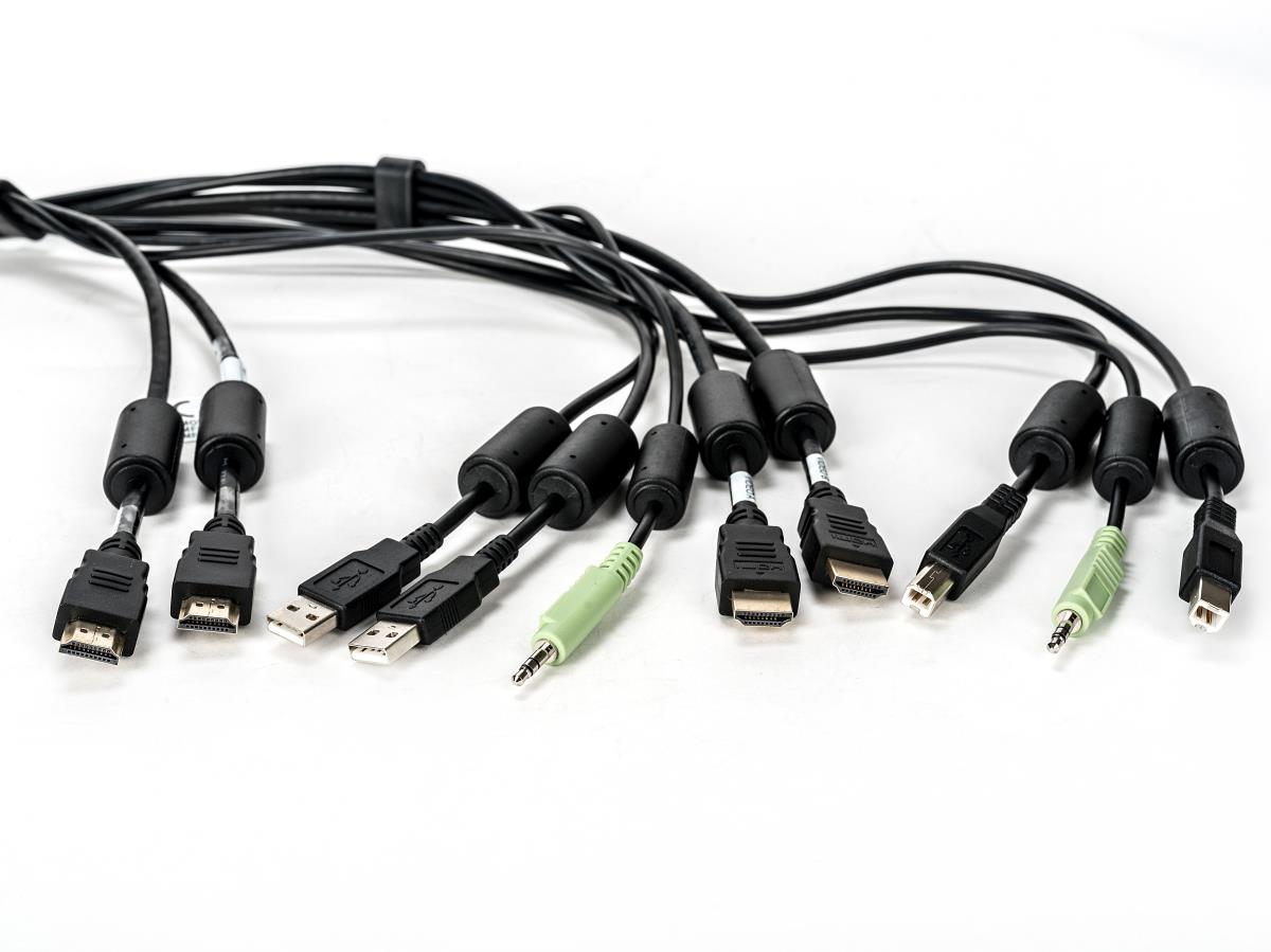 Avocent KVM Cable - USB Keyboard, Mouse & Dual Head HDMI Video Cable With Speakers & CAC 1.8m - SC945H