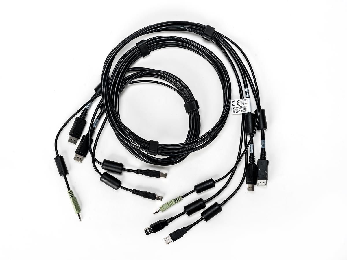 Avocent KVM Cable - USB Keyboard, Mouse & Dual Head DisplayPort Video Cable With Speakers & CAC 1.8m
