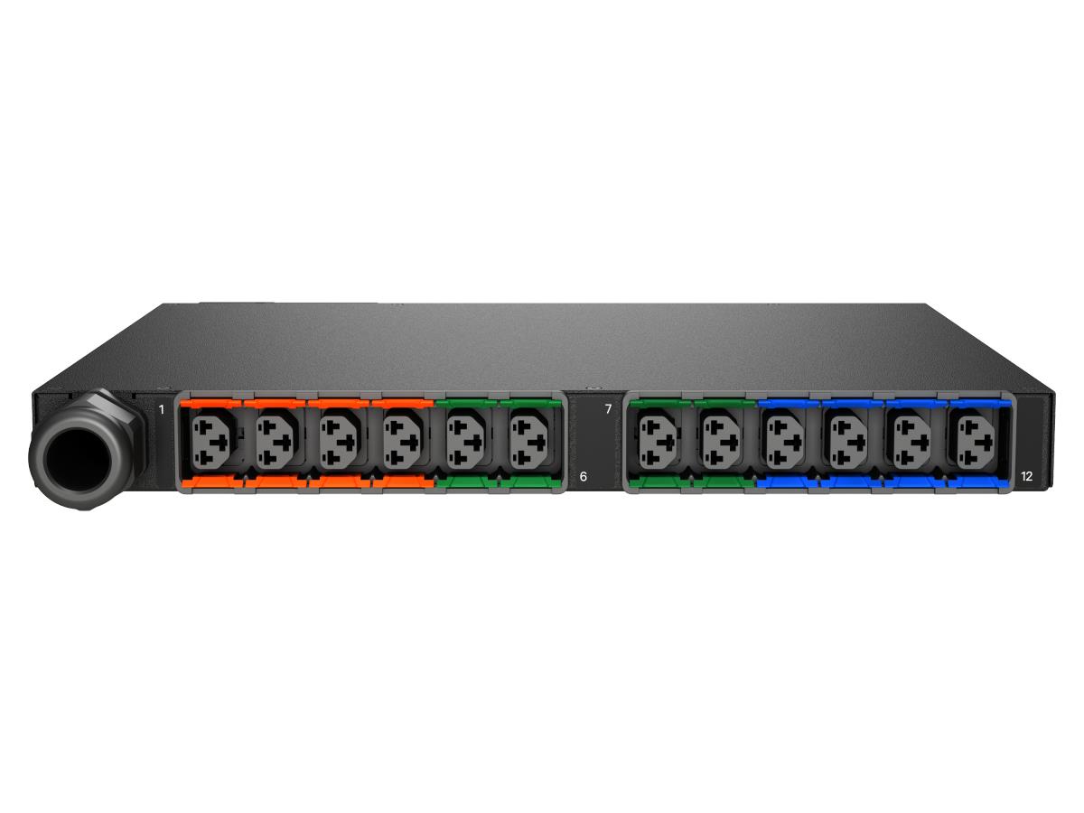 Geist Rack PDU, Switched (Outlet Level), EC, 1U, input IEC 60309 230/400V 3x16A, combi outputs (12)C13 or C19