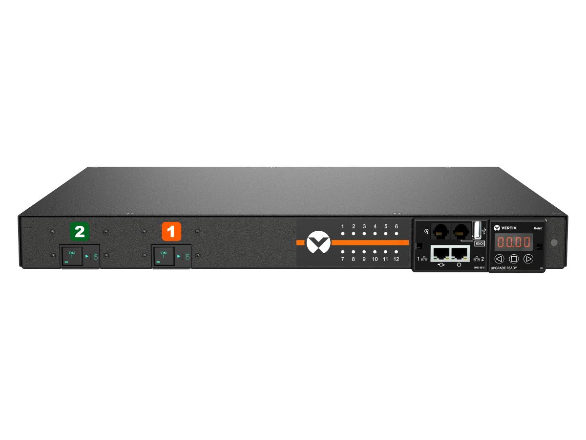 Geist Rack PDU, Switched (Outlet Level), EC, 1U, input IEC 60309 230V 32A, combi outputs (12)C13 or C19