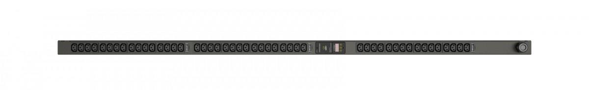 Geist Rack PDU Metered Upgradeable, 16A, 230/400V WYE, 11.0kW, Vertical, (48) IEC C13, 3m Power Cord with 3P+N+E (IP44), Black