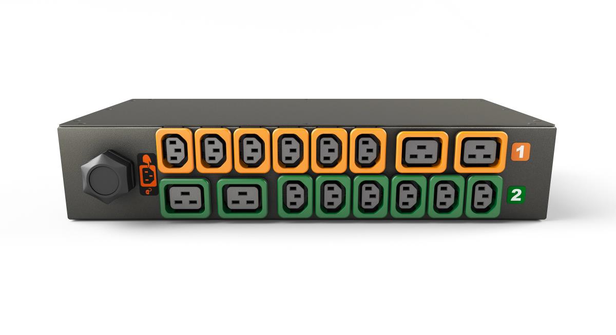 Geist rPDU Basic (upgradeable), 2U, Input IEC 60309 230V 32A, Locking Outputs (12)C13 (4)C19
