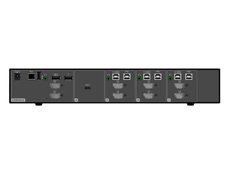 CYBEX SC Universal DP/H Secure KVM Switch 4-Port Single Display with CAC PP4.0