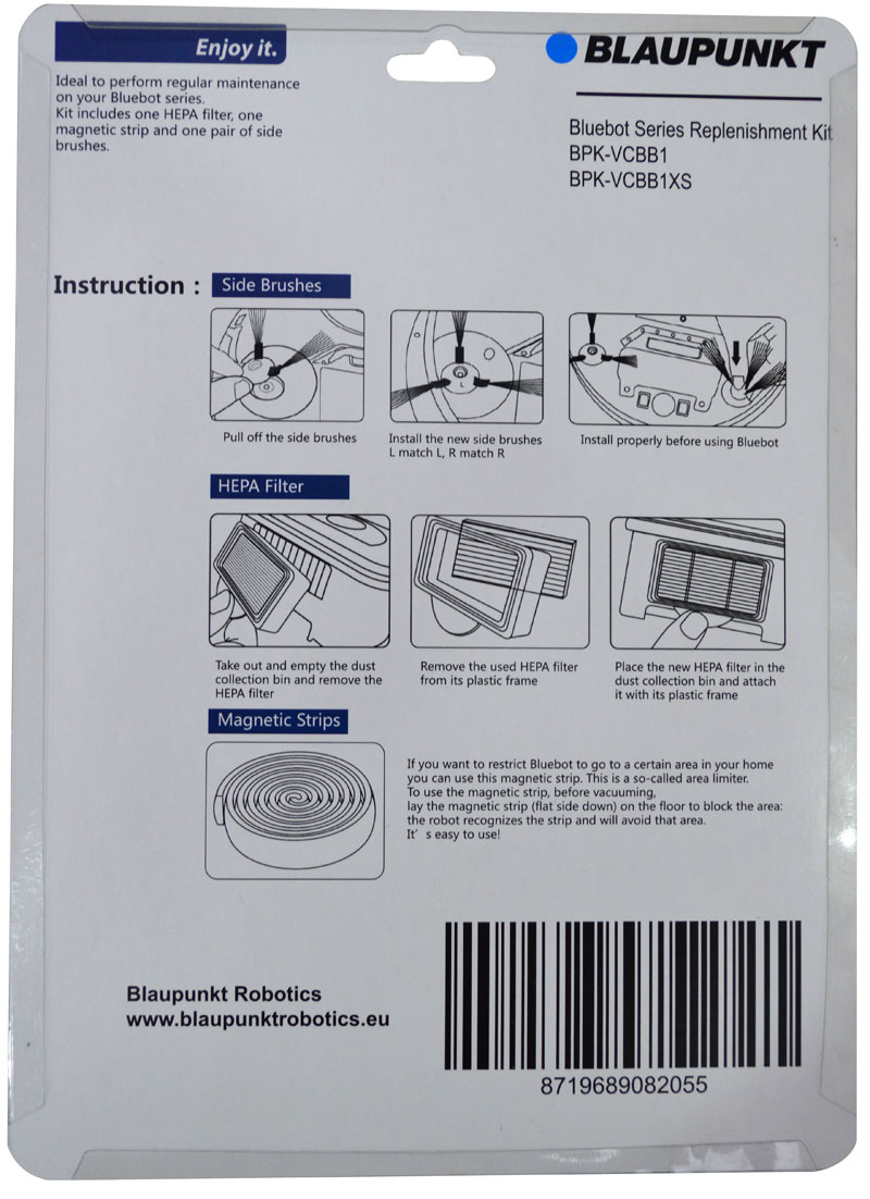 XSMART Replenishment Kit ONE 1x HEPA filter  2x Side Brush  1x Magnetic strip (one meter)