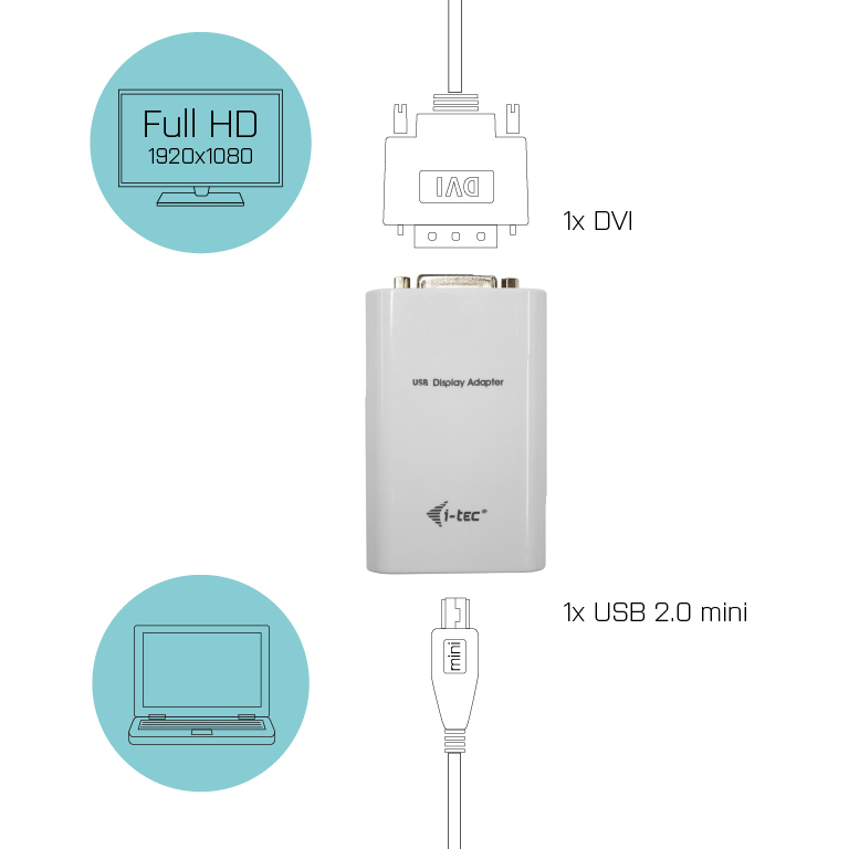 Advance Display Adapter USB 2.0 DVI Hdmi Vga Full Hd