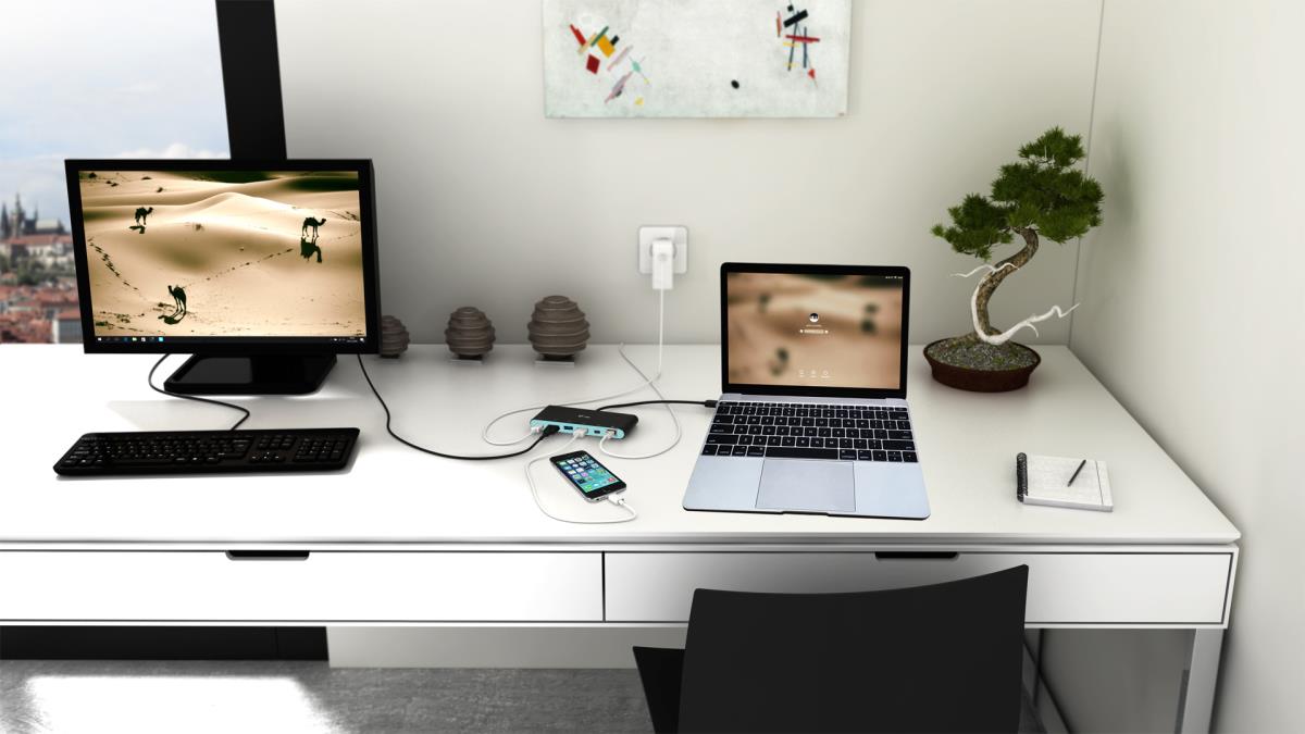 Mini Docking Station USB-c  - Hdmi - 2x USB-c (pd 60w) - 2x USB 3.0 - Ethernet