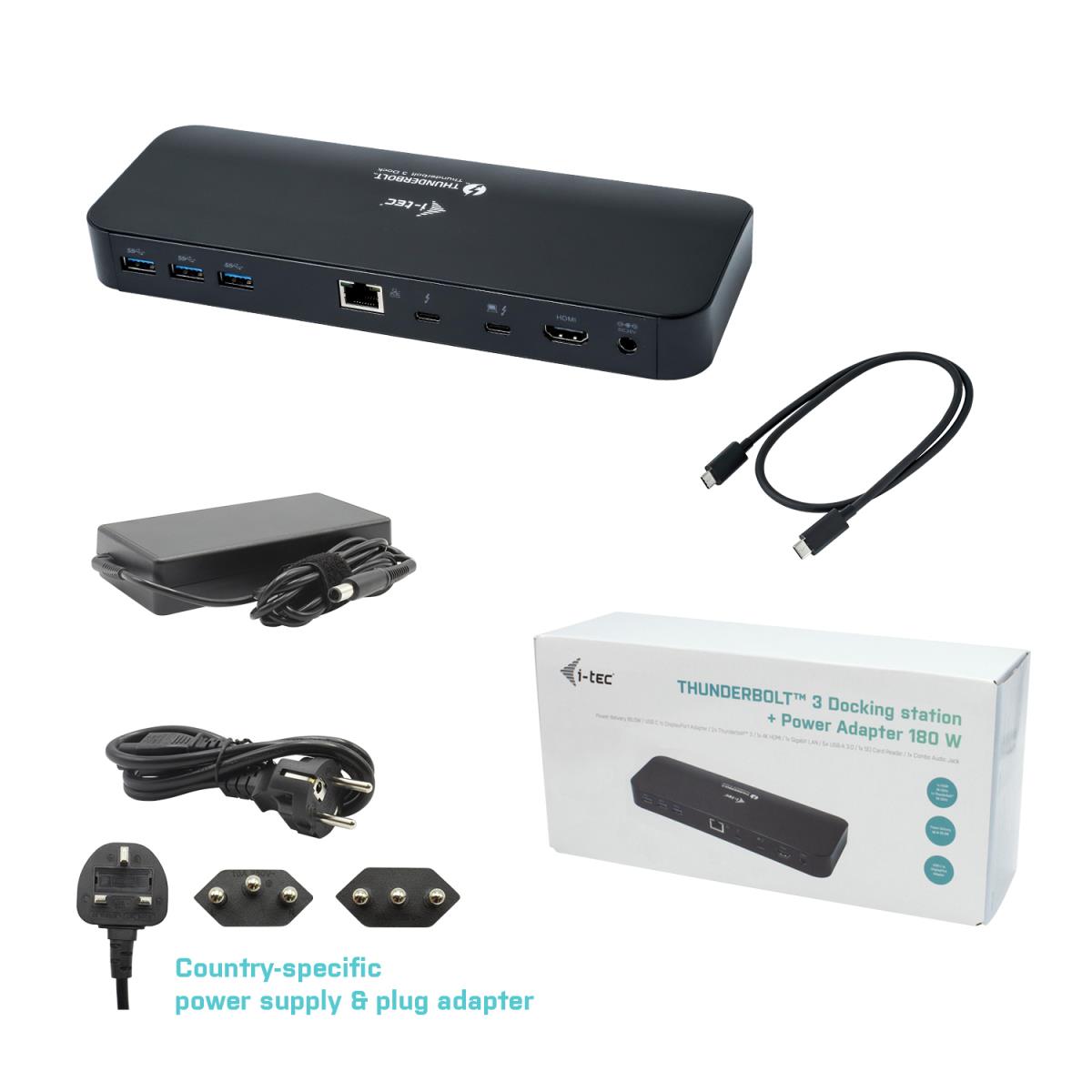 Dual Docking Station Thunderbolt 3 4k Metal  2x Tb3 Port 1x Glan 5x USB 3.0