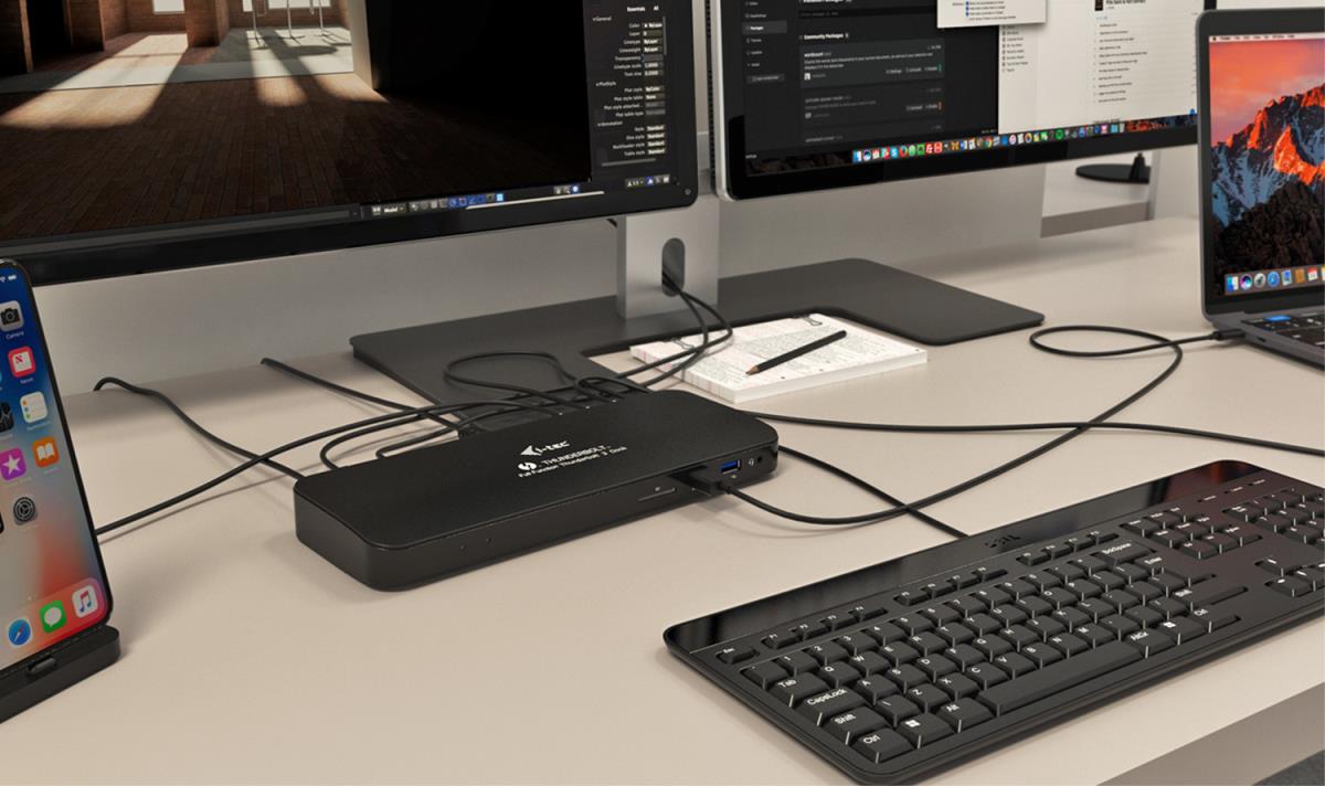 Dual Docking Station Thunderbolt 3 4k Metal  2x Tb3 Port 1x Glan 5x USB 3.0
