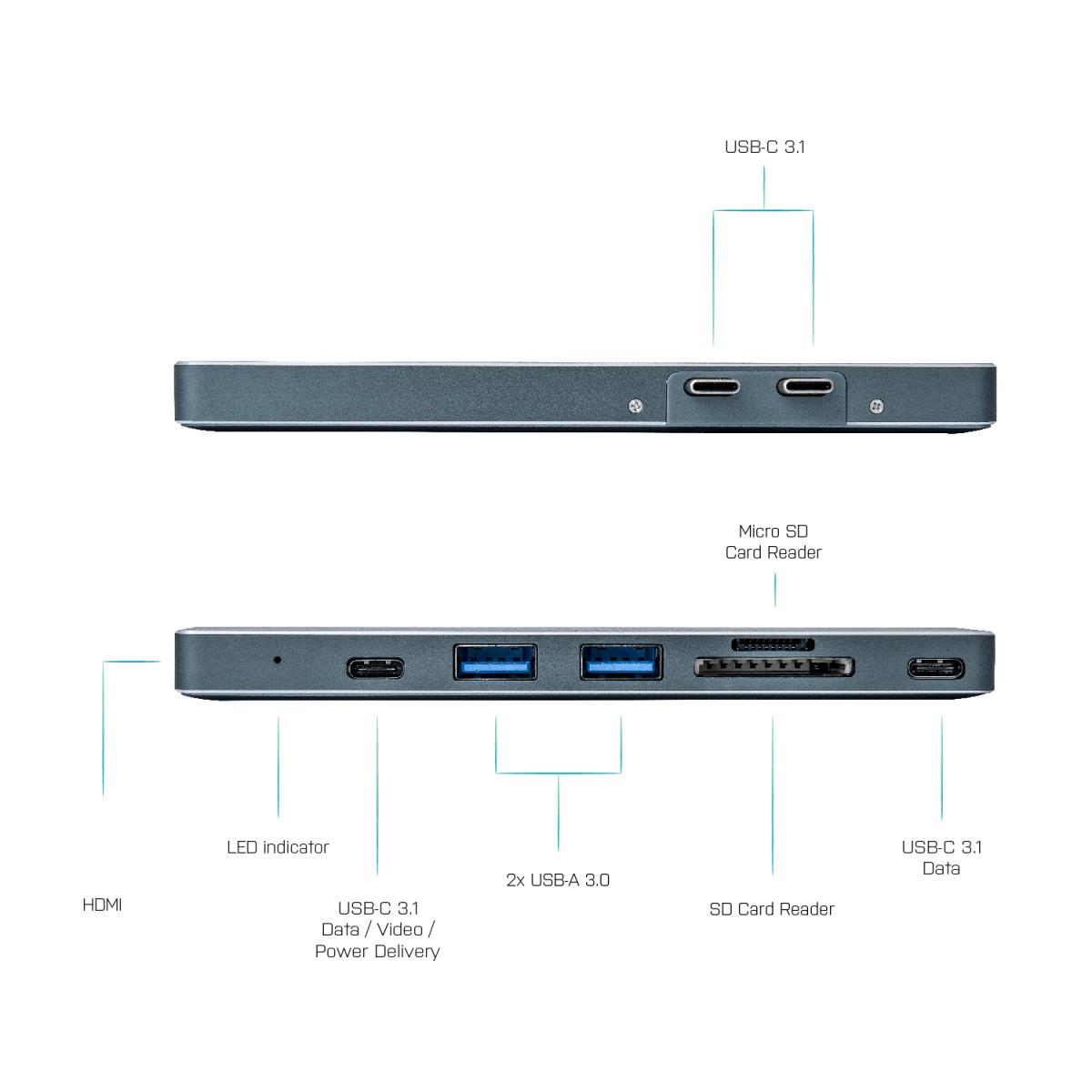 Docking Station Metal - For Apple MacBook Pro - 60w USB-c Power Delivery