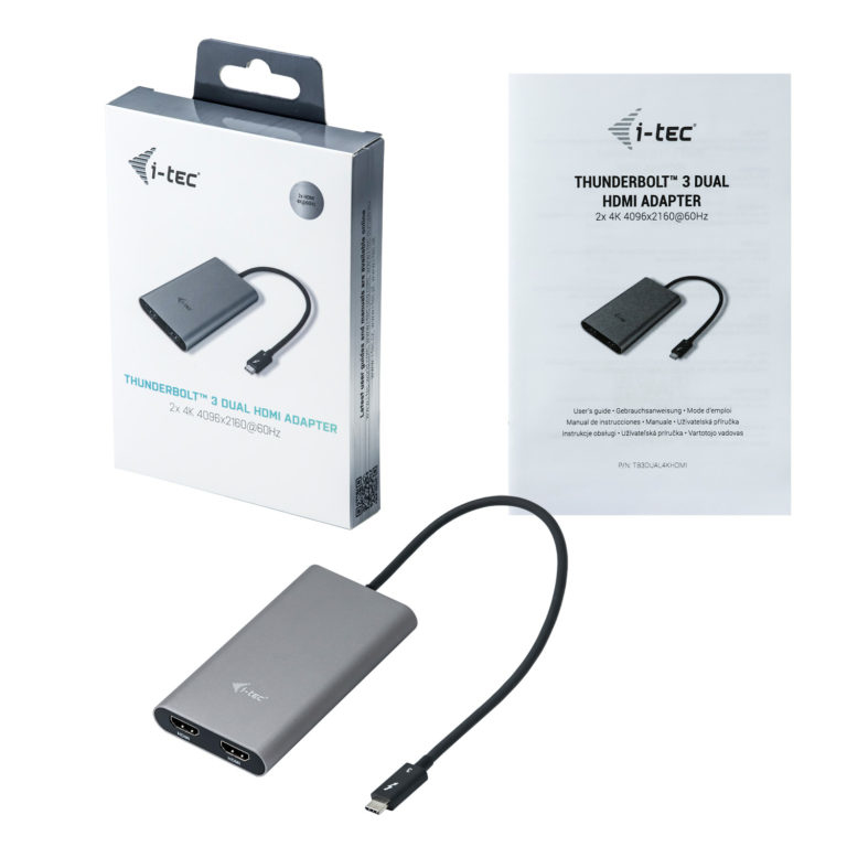 Adapter Thunderbolt 3 Dual Hdmi 2x4k Port With Cable