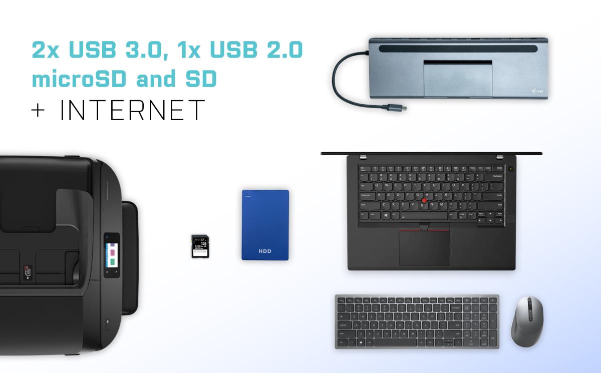 Docking Station Metal Low Profile - USB-c 4k Triple Display - Power Delivery 85w + I-tec Universal Charger 112w