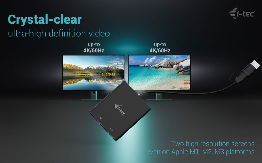 USB-a / USB-c Dual 4k/60 Hz DisplayPort Video Adapter
