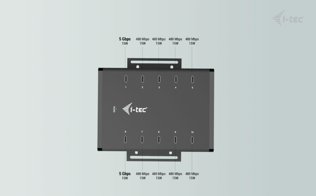USB-c / USB-a Metal Charging + Data Hub 15w Per Port, 10x USB-c Uk