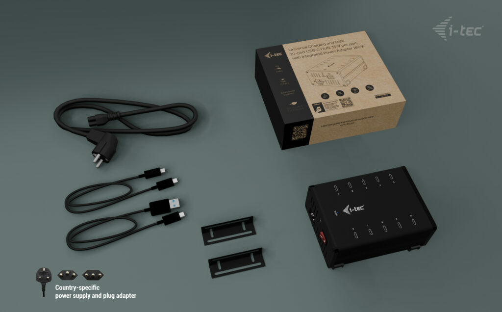 USB-c / USB-a Metal Charging + Data Hub 15w Per Port, 10x USB-c Uk