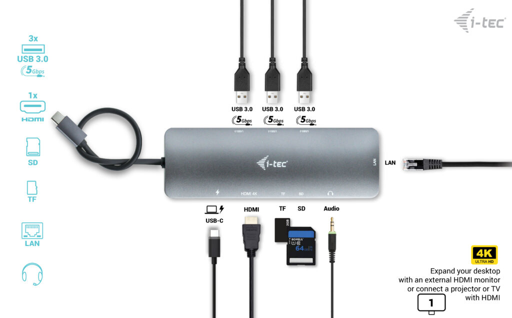 Docking Station Nano Dock Metal - USB-c Hdmi / Lan - Power Delivery 100w