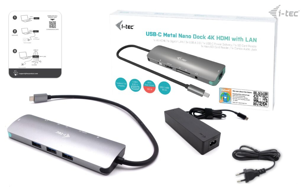 Docking Station Nano Dock Metal - USB-c Hdmi / Lan - Power Delivery 100w