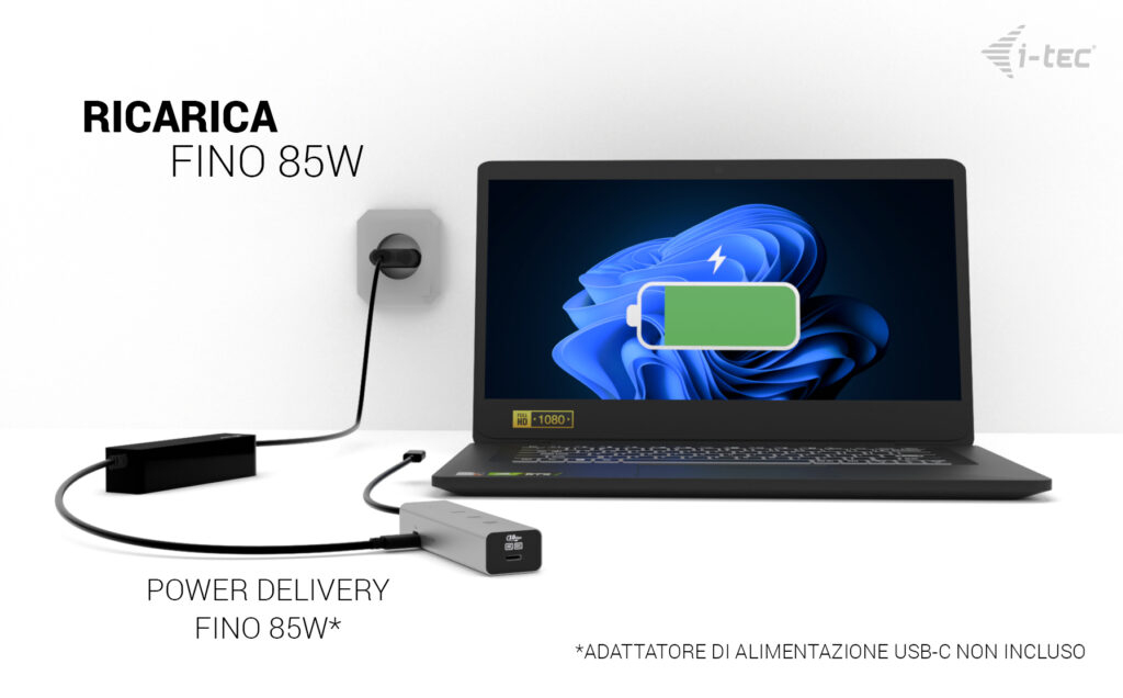 USB-c Charging Metal Hub 5 Port With USB-c Video 8k + Power Delivery 85w