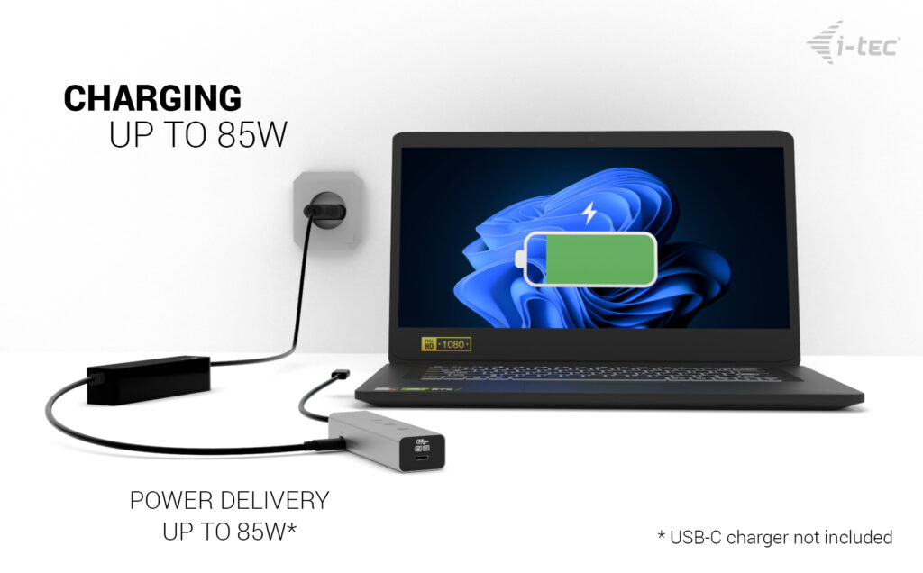 USB-c Charging Metal Hub 5 Port With USB-c Video 8k + Power Delivery 85w