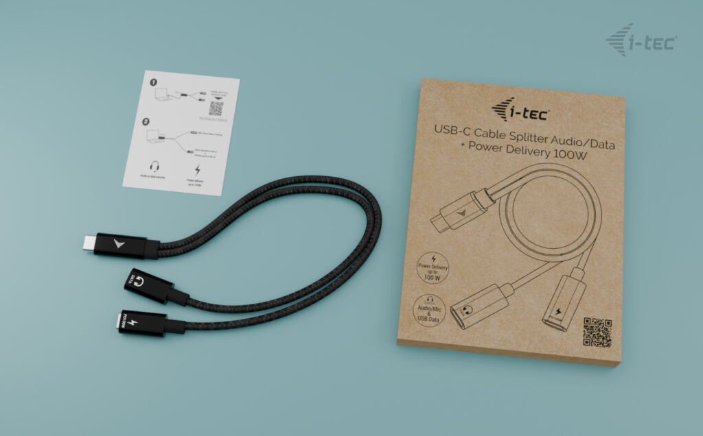 USB-c Splitter Audio Data With Power Delivery 100w