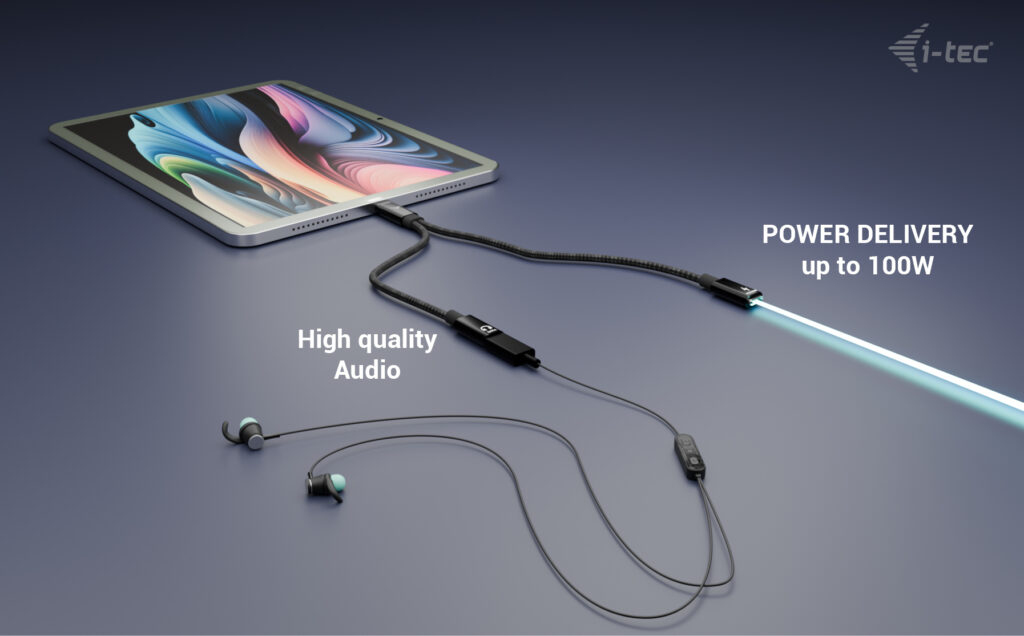 USB-c Splitter Audio Data With Power Delivery 100w