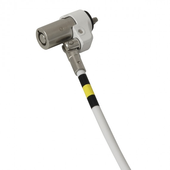 Pivoting Key Security Cable With Rotating Lock For Wedge Slot