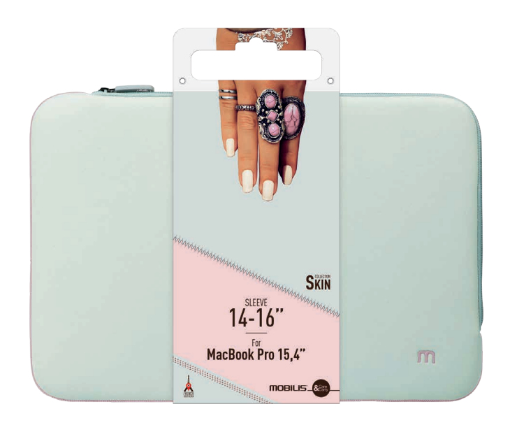 Skin Sleeve 14-16in -  Grey and pink