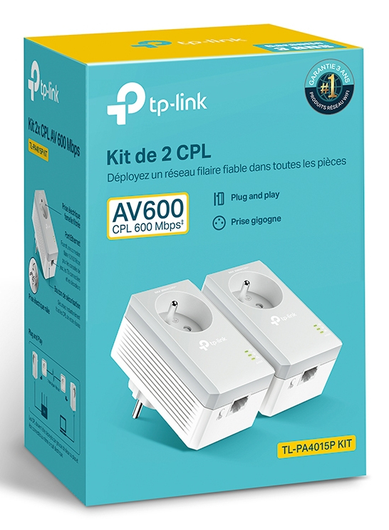 Powerline Adapter - Ac Pass Through 500mbps Twin Pack Fr- Plug