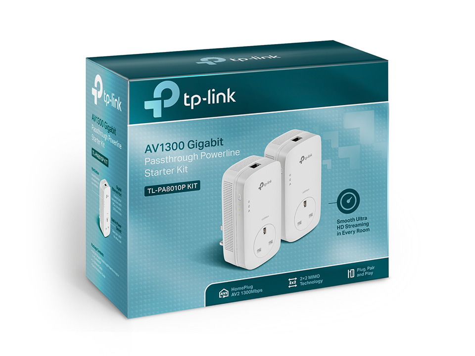 Powerline Adapter - Starter Kit Ac Pass Through - 2 Pack