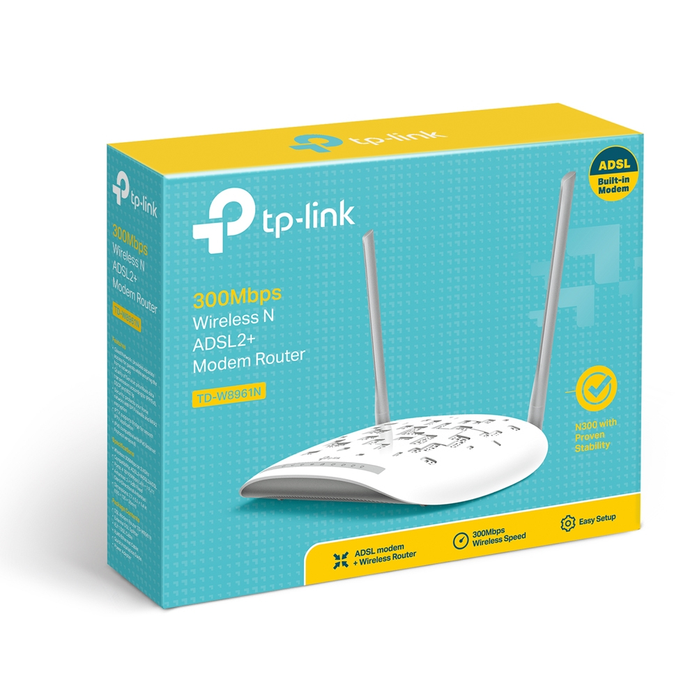 Wireless N Adsl2+ Modem Nat Router 4-port 300mbps White