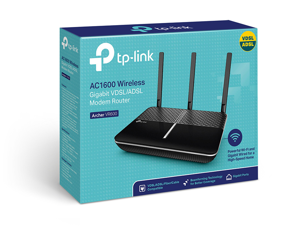 Wireless Gigabit Dual Band Router Archer Vr600 V2 Ac1600 Black /silver