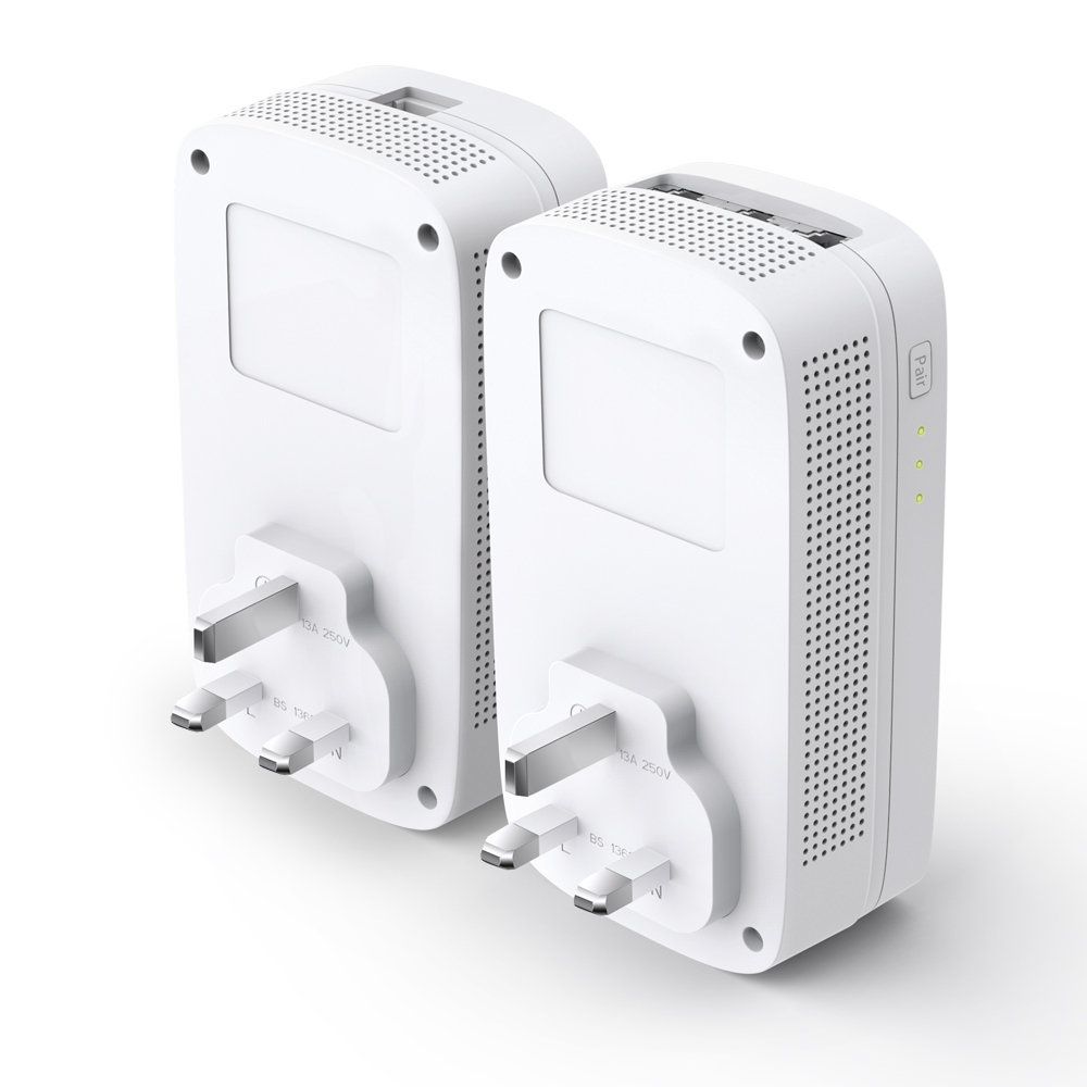 Passthrough Powerline Kit Av1300 3-port White With Socket