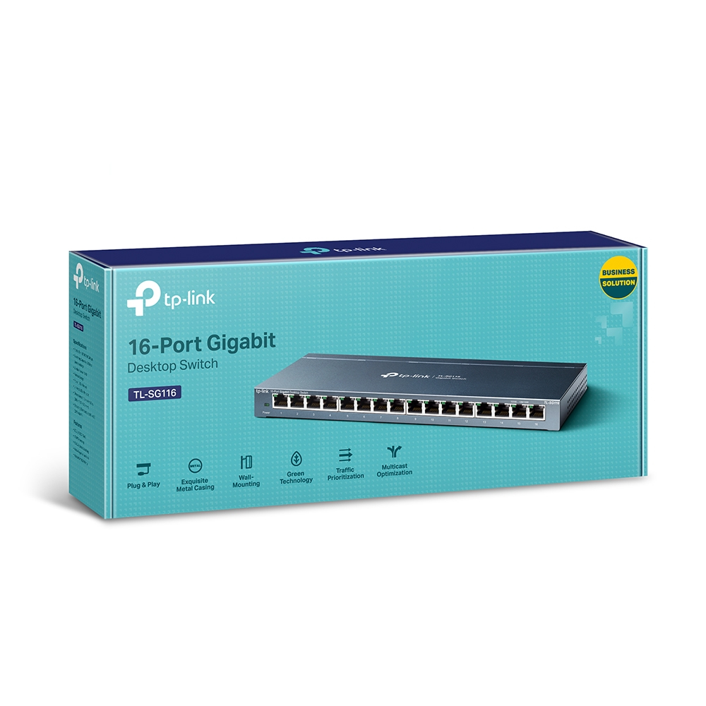 Desktop Switch Tl-sg116 Gigabit 16-port 10/100/1000mbps Black
