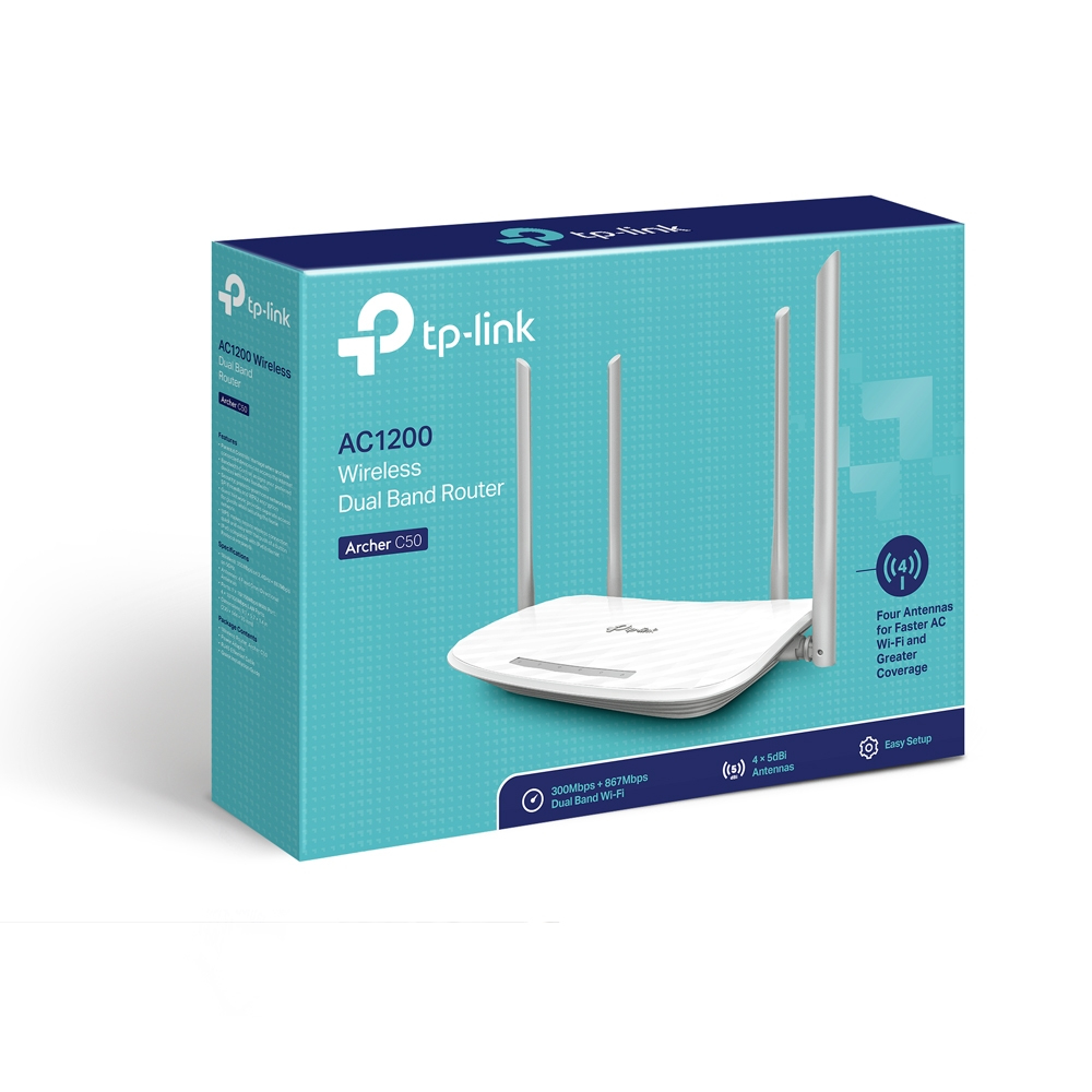 Wireless Dual Band Cable Router Archer C50 Ac1200 White