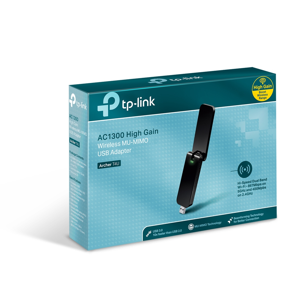 Adapter Archer T4u V3 Ac1300 Wireless Dual Band Mumimo Black