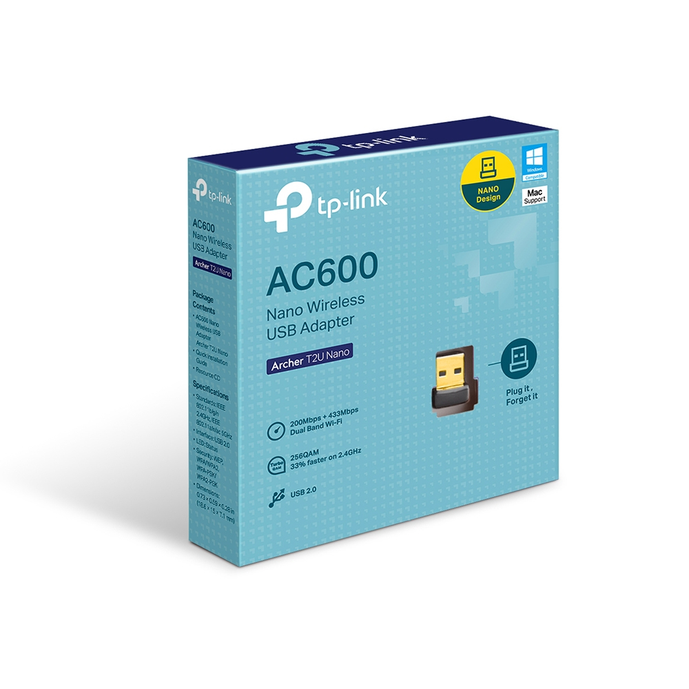 Adapter Archer T2u Ac600 Nano Wireless Dual Band USB Black