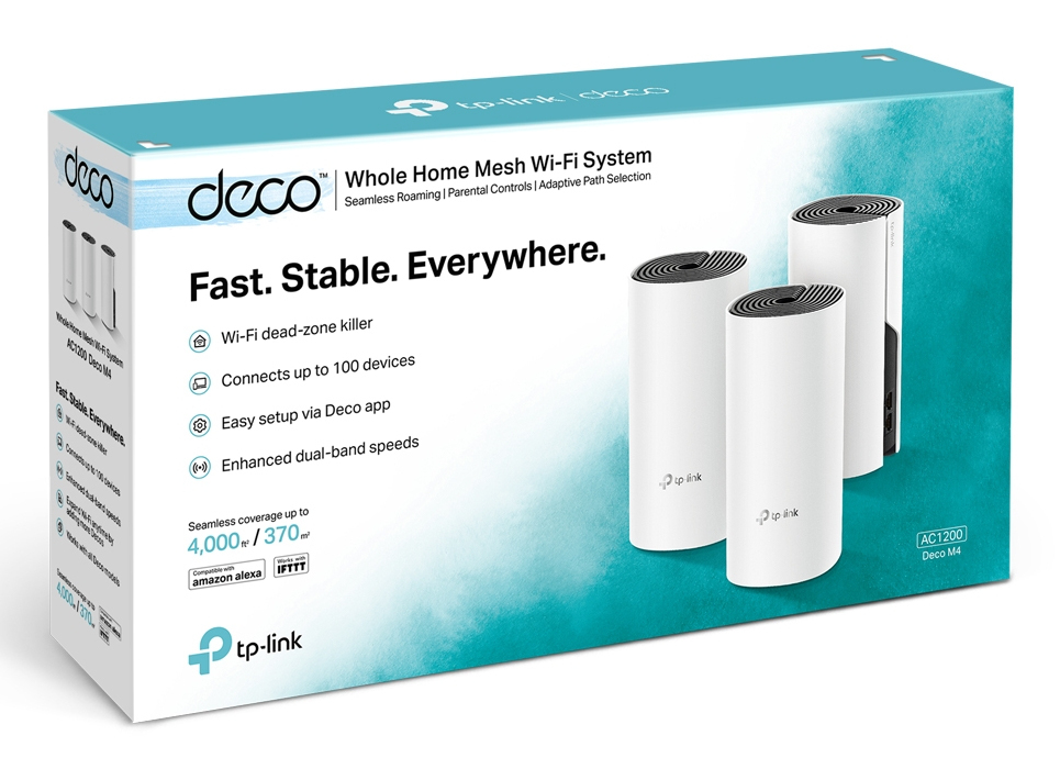 Deco M4 - Whole Home Wi-Fi Mesh System  Ac1200 - 3 Pack