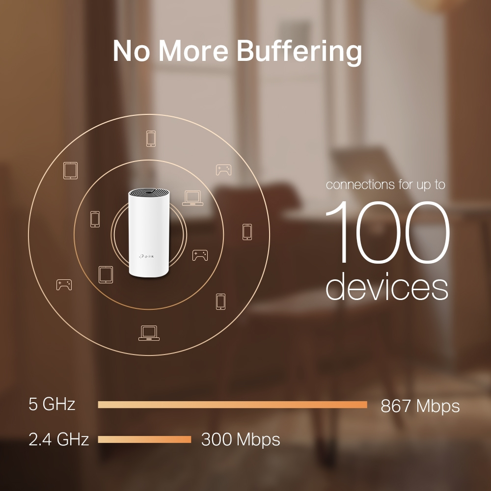 Deco M4 - Whole Home Wi-Fi Mesh System  Ac1200 - 3 Pack