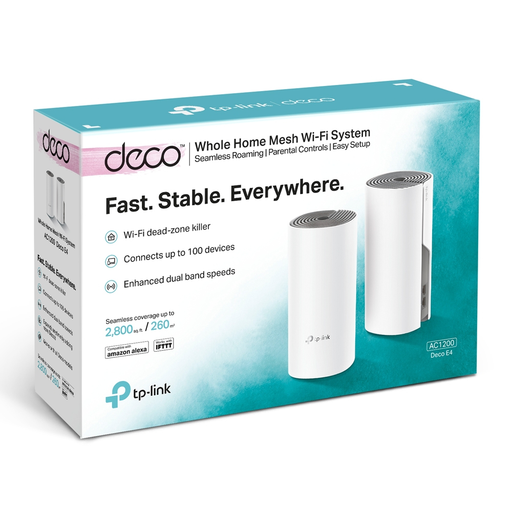 Deco E4 - Whole Home Wi-Fi Mesh System  Ac1200 - 2 Pack