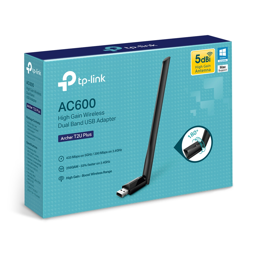 Wireless USB Adapter Archer T2u Plus Ac600 Dual Band